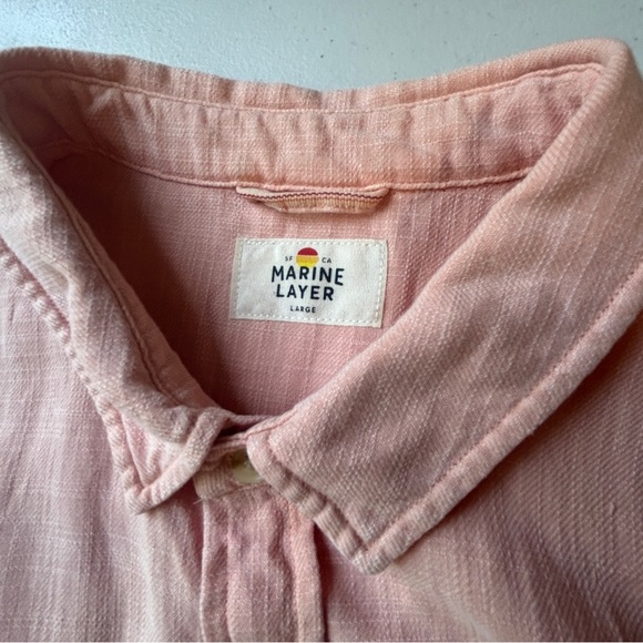Marine Layer coral Lightweight Casual Shirt size L - Picture 5 of 6